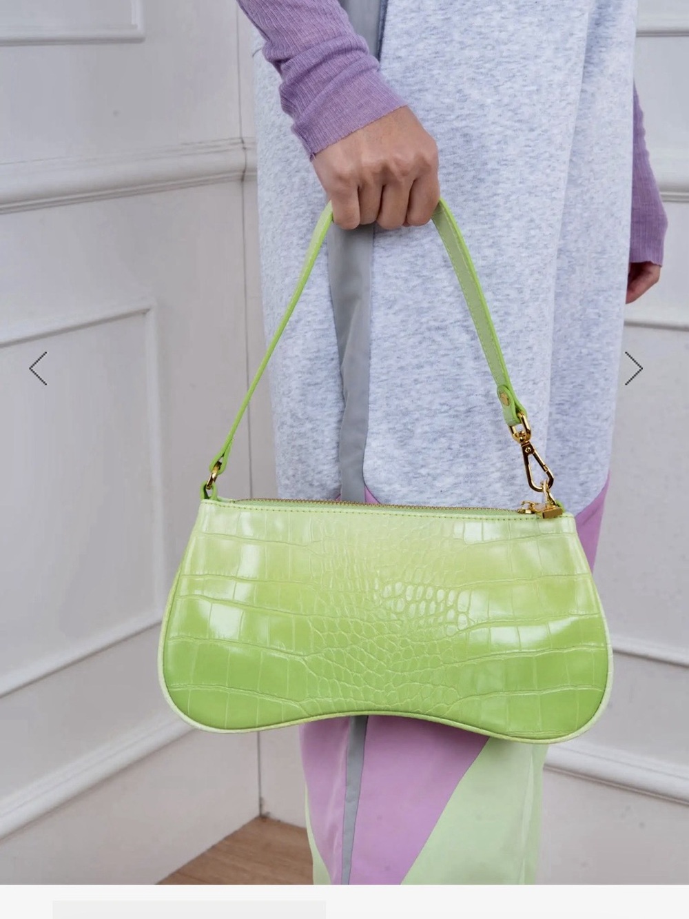 JW Pei - Embossed Eva Shoulder Bag in Green Gradiant